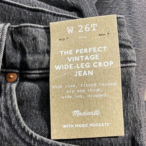 COPY - Madewell NWT The Tall Perfect Vintage Wide-Leg Crop Jean High Rise Size … - Picture 6 of 14